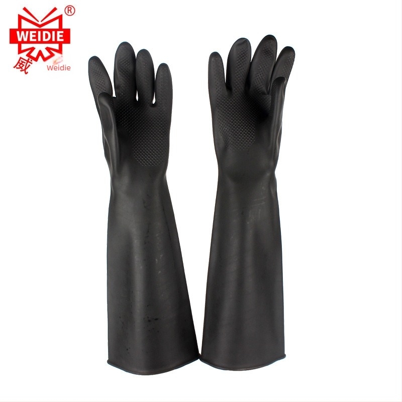 Weidie Mănuși de protecție din latex natural, lungime 50 cm/55 cm, impermeabile, anti-murdărire, rezistente la uzură, rezistente la acizi și la baze