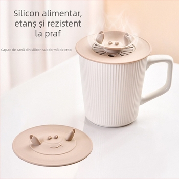 Capac din silicon de înaltă calitate pentru cești, rotund, universal, potrivit pentru cești din sticlă sau ceramică.
