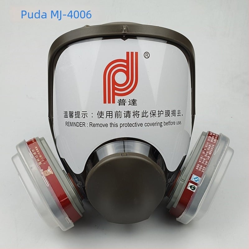 Puda 4006 mască facială completă pentru pesticide, protecție la incendii și praf industrial, model 6800, din cauciuc natural, tip filtru protector