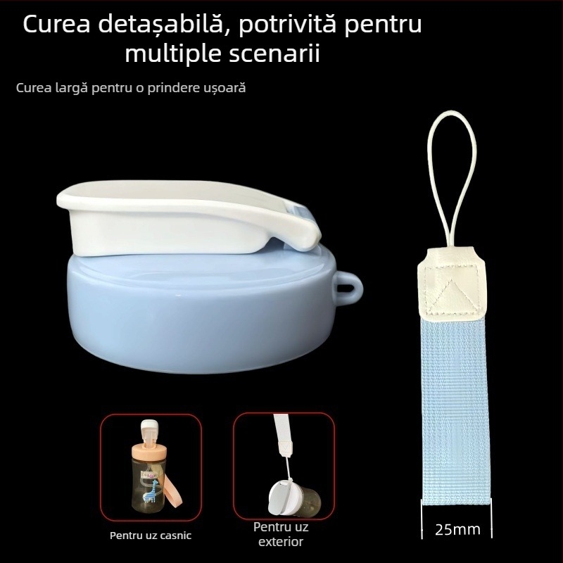 Capac Pigeon pentru sticlă de lapte și cană de apă, cu tetină de schimb; compatibil cu sticle de bebeluși din sticlă sau plastic, cu șnur de prindere