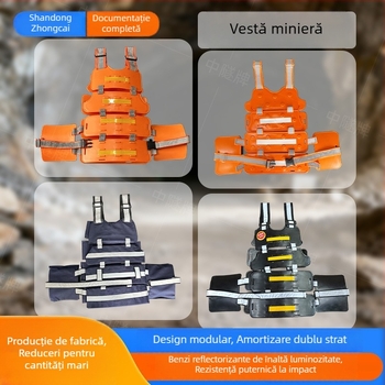 Vesta de protecție pentru lucrări subterane în mină de cărbune, cu țesătură anti-statică și benzi reflectorizante