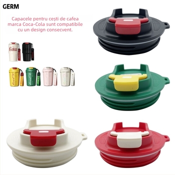 Capac universal pentru pahare de cafea, compatibil cu termos, capac etanș cu aspect elegant