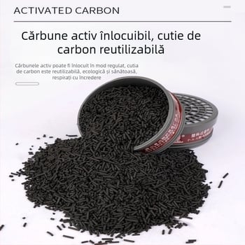 Mască facială completă din silicon cu filtru de carbon activ pentru gaze chimice și vopsire prin pulverizare