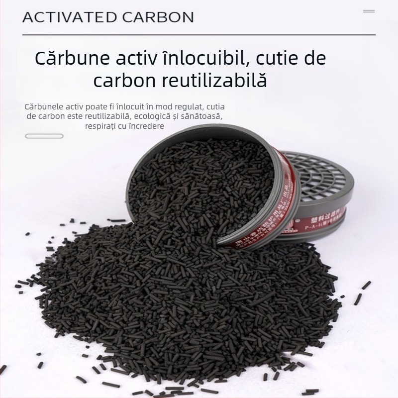 Mască facială completă din silicon cu filtru de carbon activ pentru gaze chimice și vopsire prin pulverizare