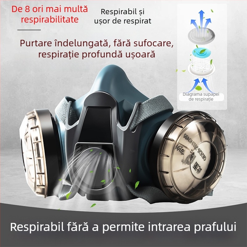 Mască de gaz pentru vopsire cu pulverizare — protecție împotriva formaldehidei, gazelor toxice și chimice, dioxidului de sulf și praful gros