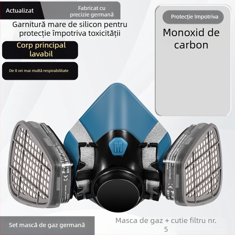Mască de gaz pentru vopsire cu pulverizare — protecție împotriva formaldehidei, gazelor toxice și chimice, dioxidului de sulf și praful gros