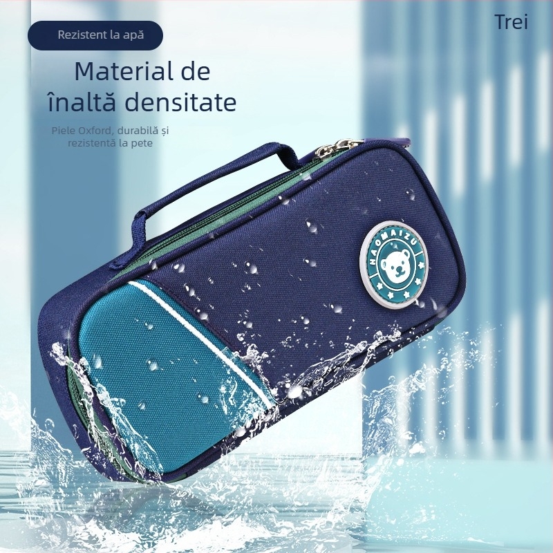 Penar pentru creioane pentru elevi gimnaziu, capacitate mare, cu două compartimente, simplu și drăguț, unisex, stil modern