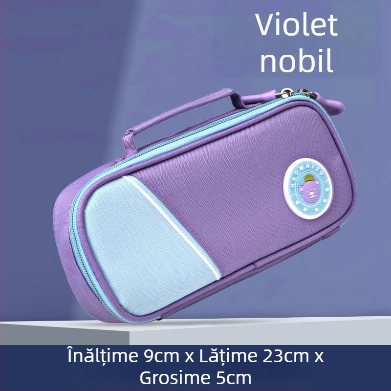 Penar pentru creioane pentru elevi gimnaziu, capacitate mare, cu două compartimente, simplu și drăguț, unisex, stil modern
