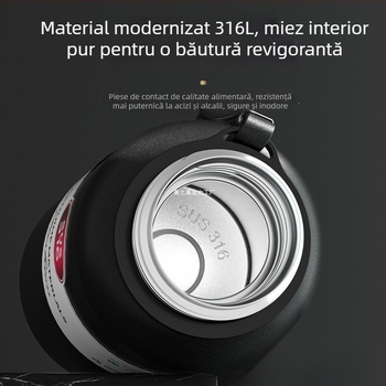 Termos din oțel inoxidabil cu afișaj de temperatură, capacitate mare, portabil pentru activități în aer liber, cu separator de ceai
