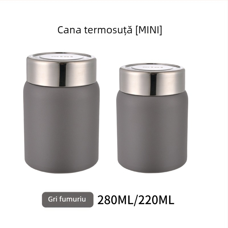 Noul pahar elegant din oțel inoxidabil 316 cu izolație în vid pentru copii, cană termică mini, culoare solidă, compactă pentru buzunar