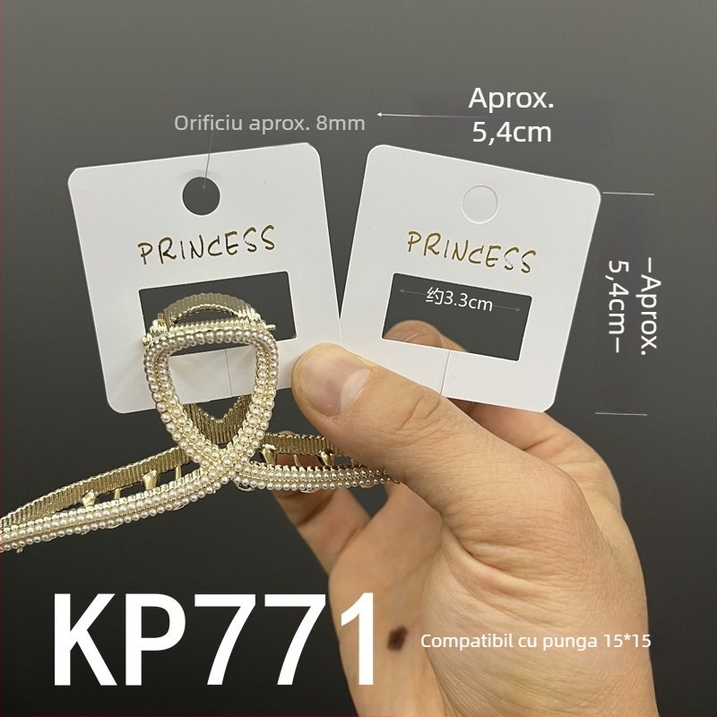 KP771 Clip de păr din plastic, în formă de rechin, pătrat de 5,4 cm, cu folie aurie, accesorii DIY
