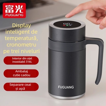 Fuguang termos din oțel inox cu mâner, capacitate mare, infuzor pentru ceai, interior 316, exterior 304, izolație 6-12 ore, cadou de afaceri, imprimare siglă, ambalaj cutie colorată