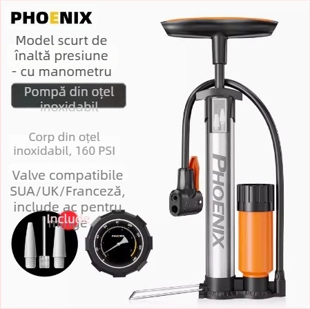 Pompa mică portabilă pentru biciclete, cu presiune înaltă, pentru biciclete de munte și mingi