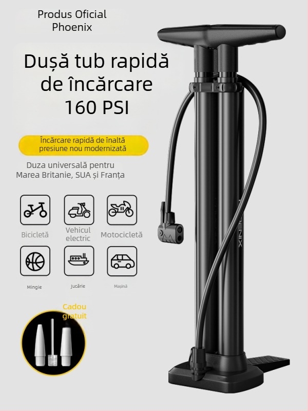 Pompa mică portabilă pentru biciclete, cu presiune înaltă, pentru biciclete de munte și mingi