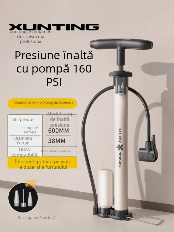 Pompa mică portabilă pentru biciclete, cu presiune înaltă, pentru biciclete de munte și mingi