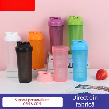 Sticlă de apă portabilă de 600 ml pentru fitness și ciclism în aer liber, cu capac basculant, colorată
