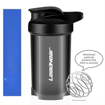 Shaker pentru shake-uri proteice și înlocuitori de masă, bidon portabil pentru fitness