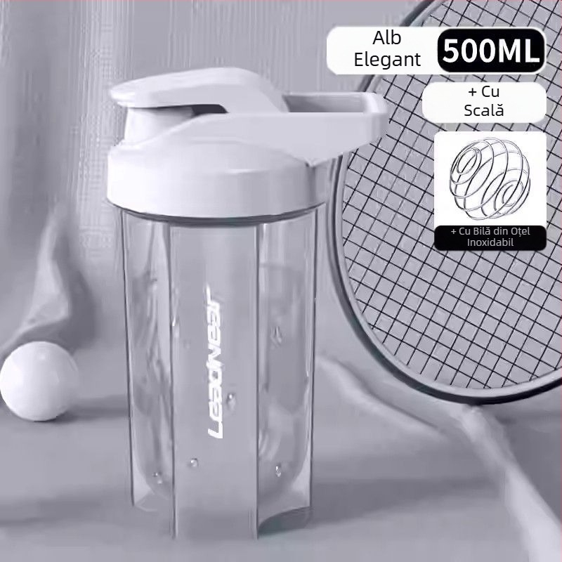 Shaker pentru shake-uri proteice și înlocuitori de masă, bidon portabil pentru fitness