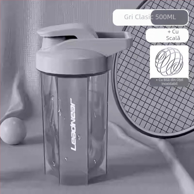 Shaker pentru shake-uri proteice și înlocuitori de masă, bidon portabil pentru fitness
