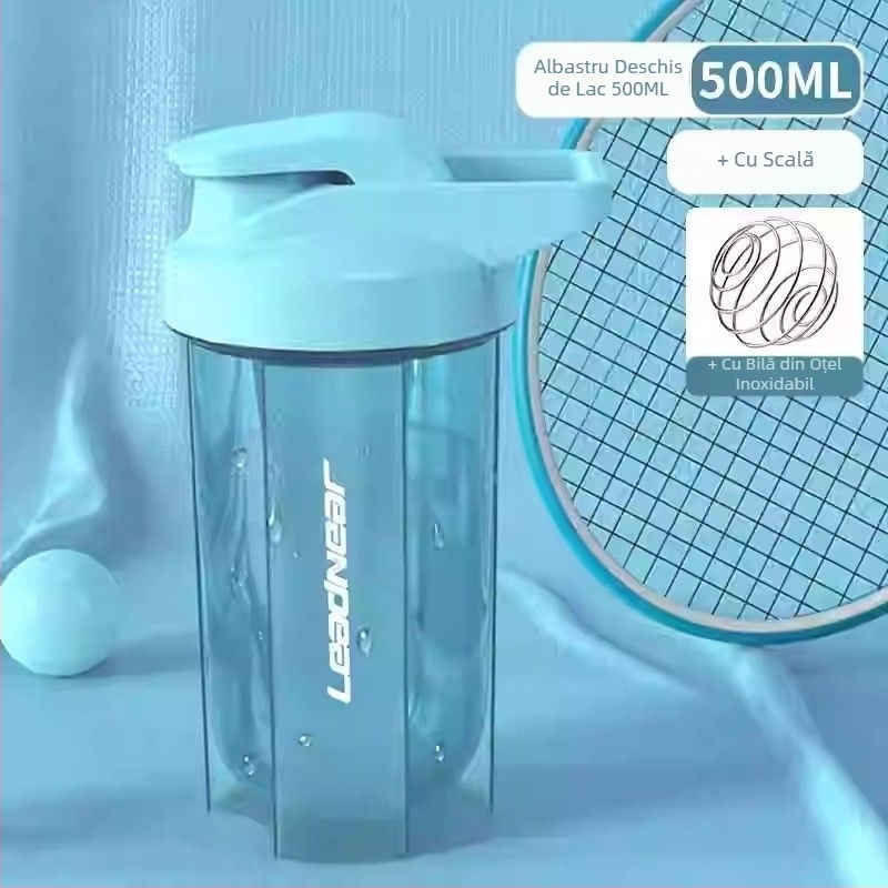 Shaker pentru shake-uri proteice și înlocuitori de masă, bidon portabil pentru fitness