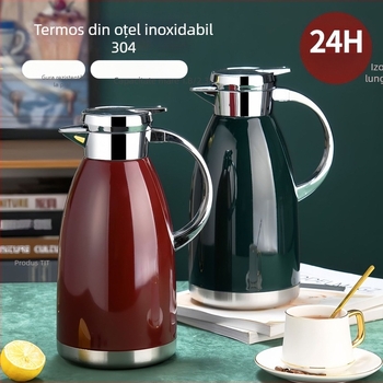 304 oțel inoxidabil, termos cu izolație în vid, oală de cafea în stil european, recipient pentru apă fierbinte pentru uz casnic, vas roman, cadou gravat
