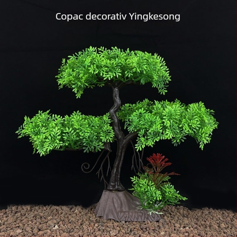 Bonsai artificial pentru acvariu, 23 cm – decor pentru birou