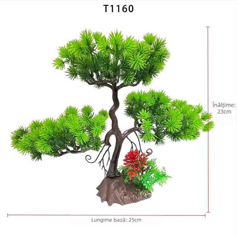 Bonsai artificial pentru acvariu, 23 cm – decor pentru birou