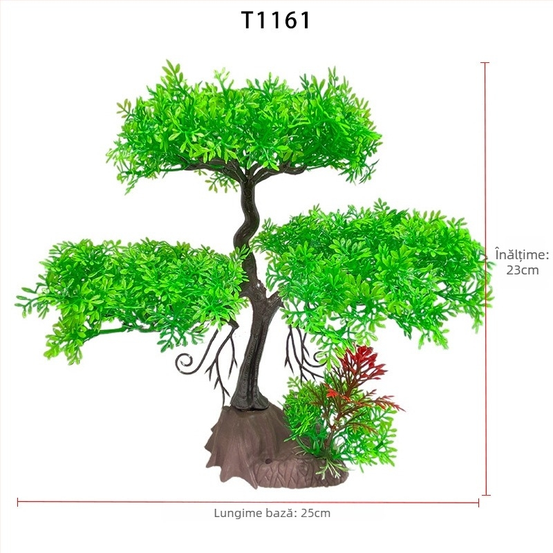Bonsai artificial pentru acvariu, 23 cm – decor pentru birou