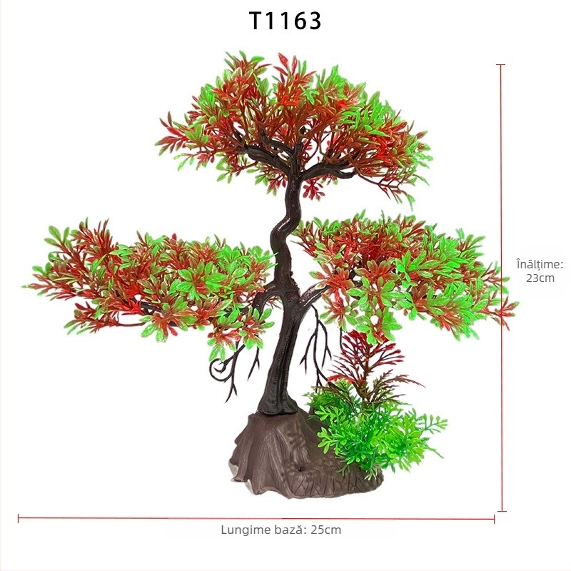 Bonsai artificial pentru acvariu, 23 cm – decor pentru birou