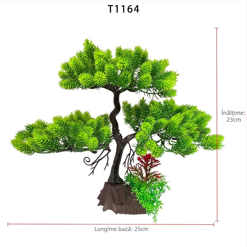 Bonsai artificial pentru acvariu, 23 cm – decor pentru birou