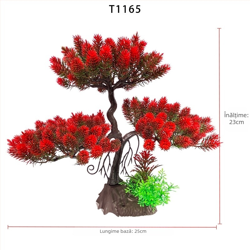 Bonsai artificial pentru acvariu, 23 cm – decor pentru birou