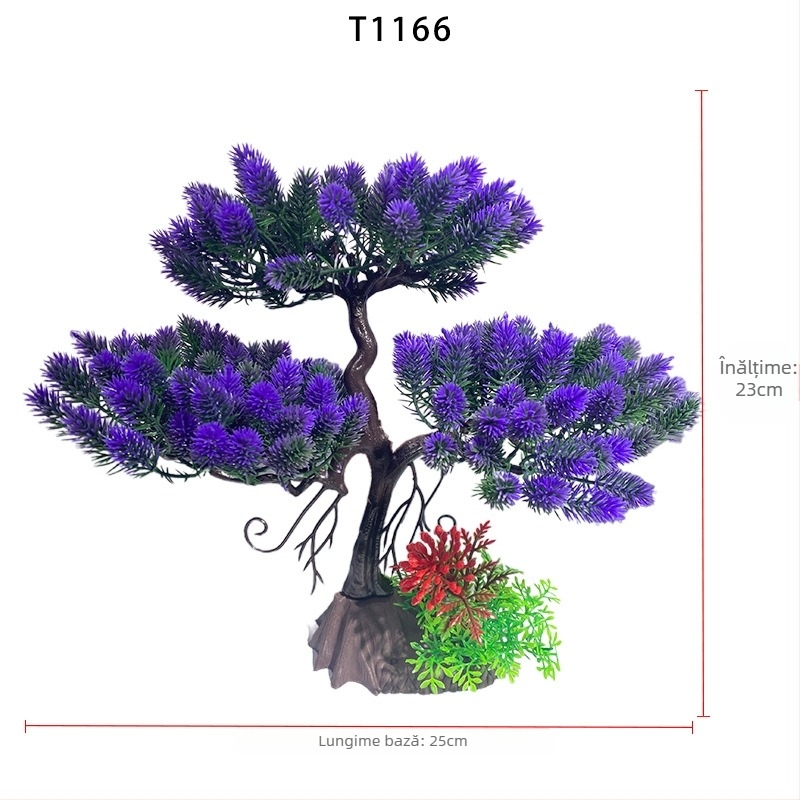 Bonsai artificial pentru acvariu, 23 cm – decor pentru birou