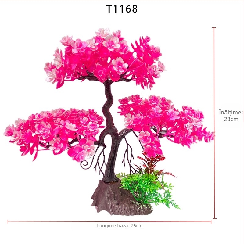 Bonsai artificial pentru acvariu, 23 cm – decor pentru birou