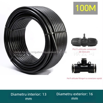Țeavă de irigații pentru grădină din PE, 16 mm, cu alimentare automată, țeavă cu conectare rapidă, micro-aspersor de atomizare și accesorii pentru conducta principală