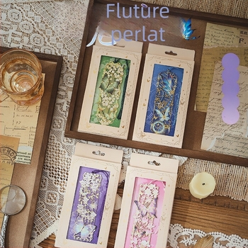 Semn de carte metalic în stil chinezesc, cu fluture perlat, design decupat, clips pentru paginile de citit, cadou mic pentru elevi și profesori