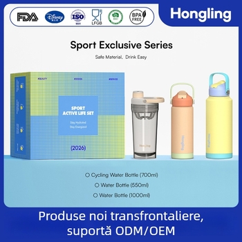Termos din oțel inoxidabil 304, cu cutie cadou, bidon sport, personalizabil
