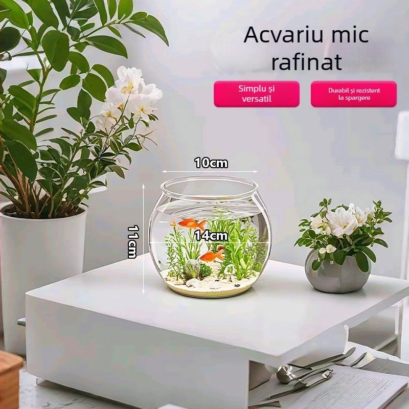 Acvariu pentru țestoase, uz casnic, cu decor ecologic și platformă de plajă la soare