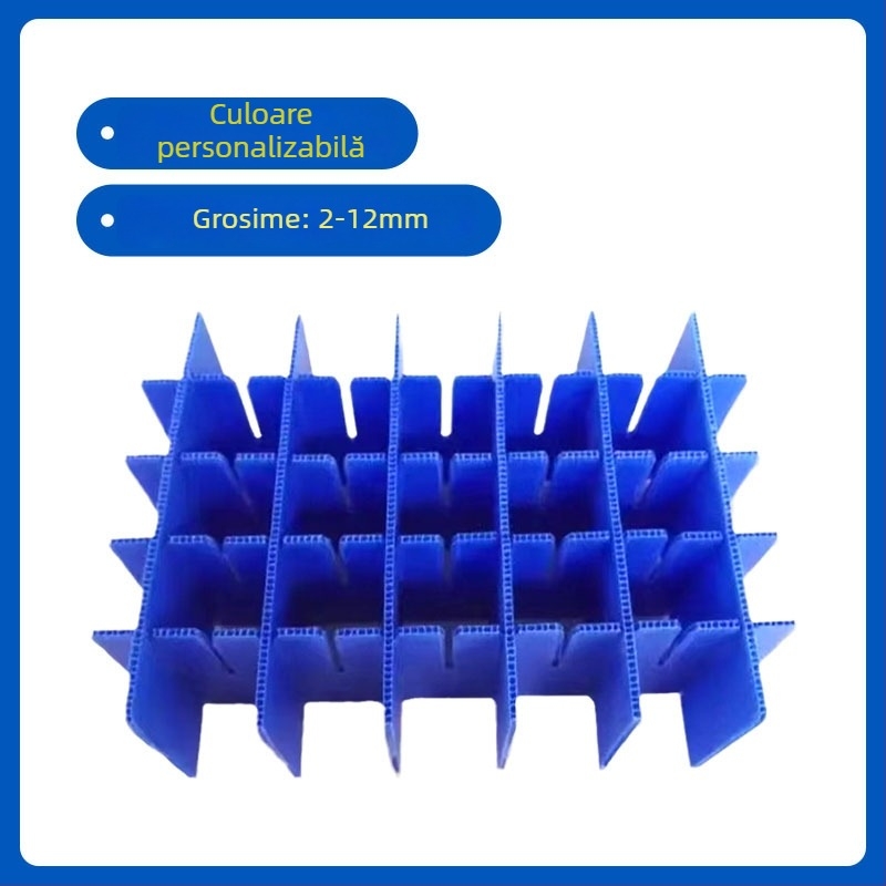 Placă PP goală cu proprietăți anti-static, rezistentă la apă și la foc, plăci gofrate din plastic cu grilaj colorat, separator și pernă groasă, Wantong board