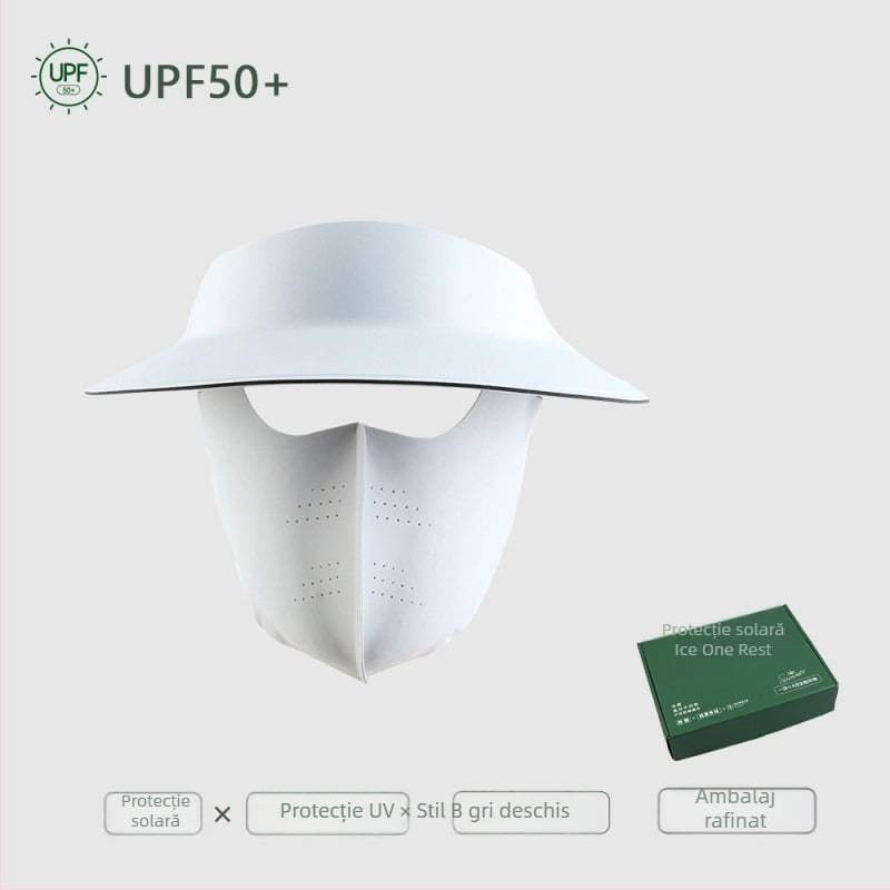 Pălărie de protecție solară 2025 cu mască detașabilă pentru față, protecție UV pentru exterior, cutie cadou elegantă