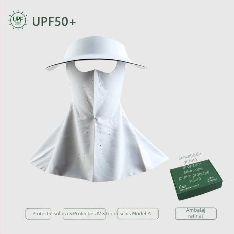 Pălărie de protecție solară 2025 cu mască detașabilă pentru față, protecție UV pentru exterior, cutie cadou elegantă