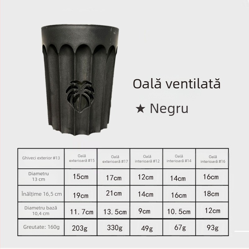 Ghiveci pentru orhidee îmbunătățit, cu coloană de aer pentru controlul rădăcinilor, set de ghivece, respirabil și permeabil la apă, pentru Phalaenopsis