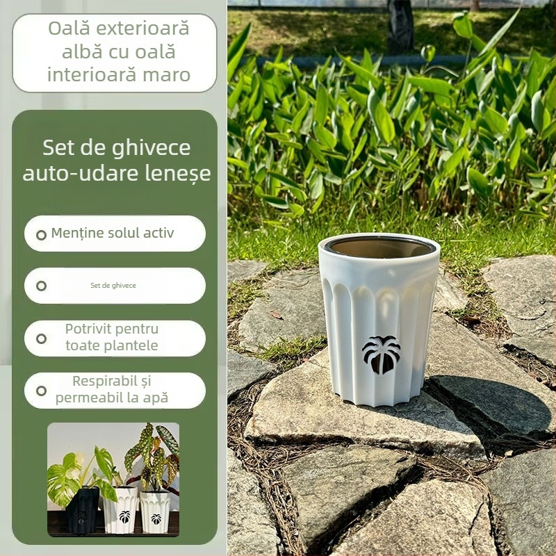 Ghiveci pentru orhidee îmbunătățit, cu coloană de aer pentru controlul rădăcinilor, set de ghivece, respirabil și permeabil la apă, pentru Phalaenopsis