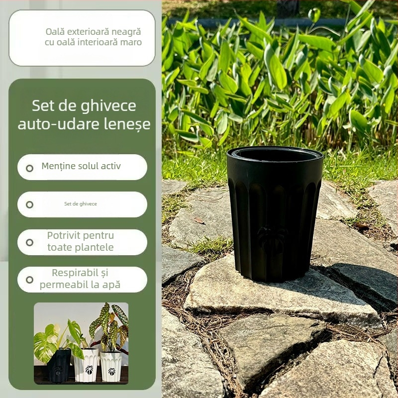 Ghiveci pentru orhidee îmbunătățit, cu coloană de aer pentru controlul rădăcinilor, set de ghivece, respirabil și permeabil la apă, pentru Phalaenopsis
