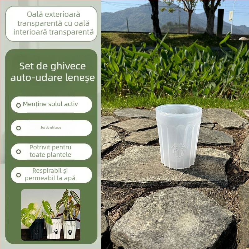 Ghiveci pentru orhidee îmbunătățit, cu coloană de aer pentru controlul rădăcinilor, set de ghivece, respirabil și permeabil la apă, pentru Phalaenopsis
