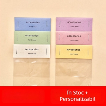 Carte pliabilă din carton pentru ambalarea bijuteriilor – etichetă pentru accesorii de păr, breloc DIY cu elastic, accesorii pentru păr