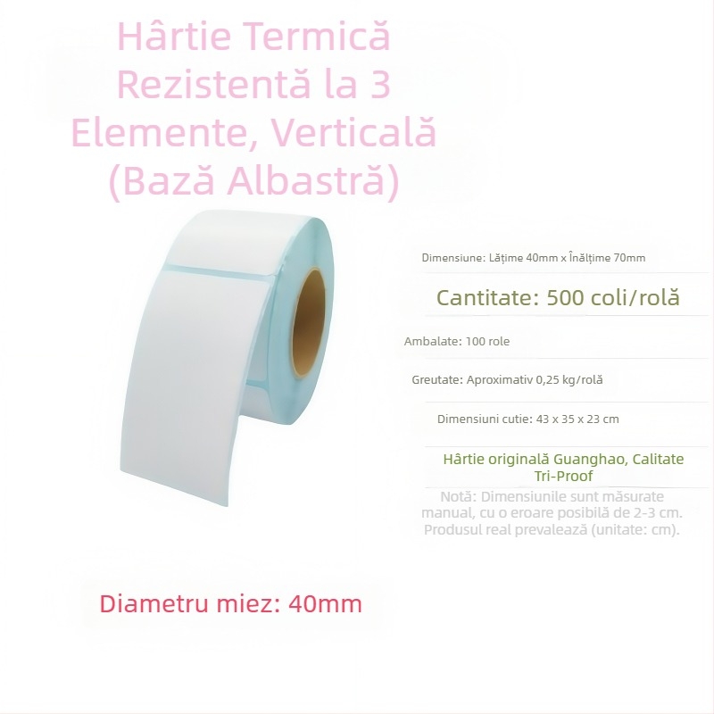 Hârtie etichetă termică cu protecție triple 30×20 mm, etichete autoadezive pentru ceai cu lapte, supermarket și clasificare în depozit, etichete termice în stoc