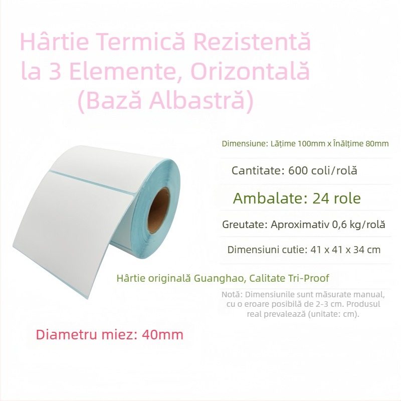 Hârtie etichetă termică cu protecție triple 30×20 mm, etichete autoadezive pentru ceai cu lapte, supermarket și clasificare în depozit, etichete termice în stoc
