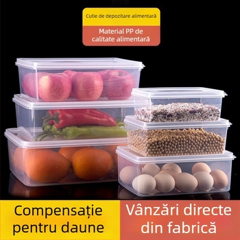 Cutie mare de depozitare din plastic transparent cu capac, pentru frigider, congelator și cuptor cu microunde, utilizare casnică, sigilare etanșă