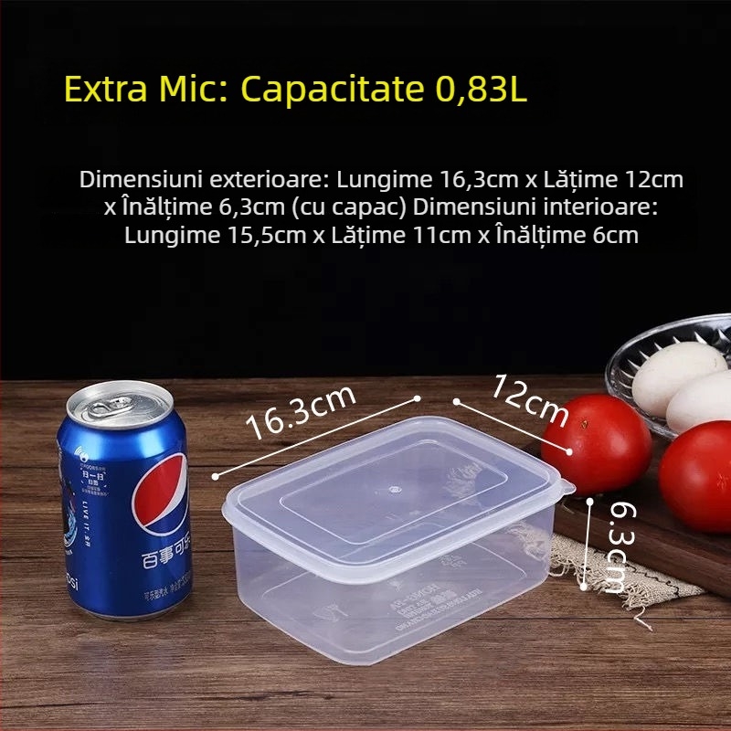 Cutie mare de depozitare din plastic transparent cu capac, pentru frigider, congelator și cuptor cu microunde, utilizare casnică, sigilare etanșă