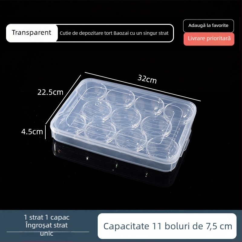 Cutie transparentă, cu mai multe straturi, pentru expunere și depozitare a deserturilor în boluri